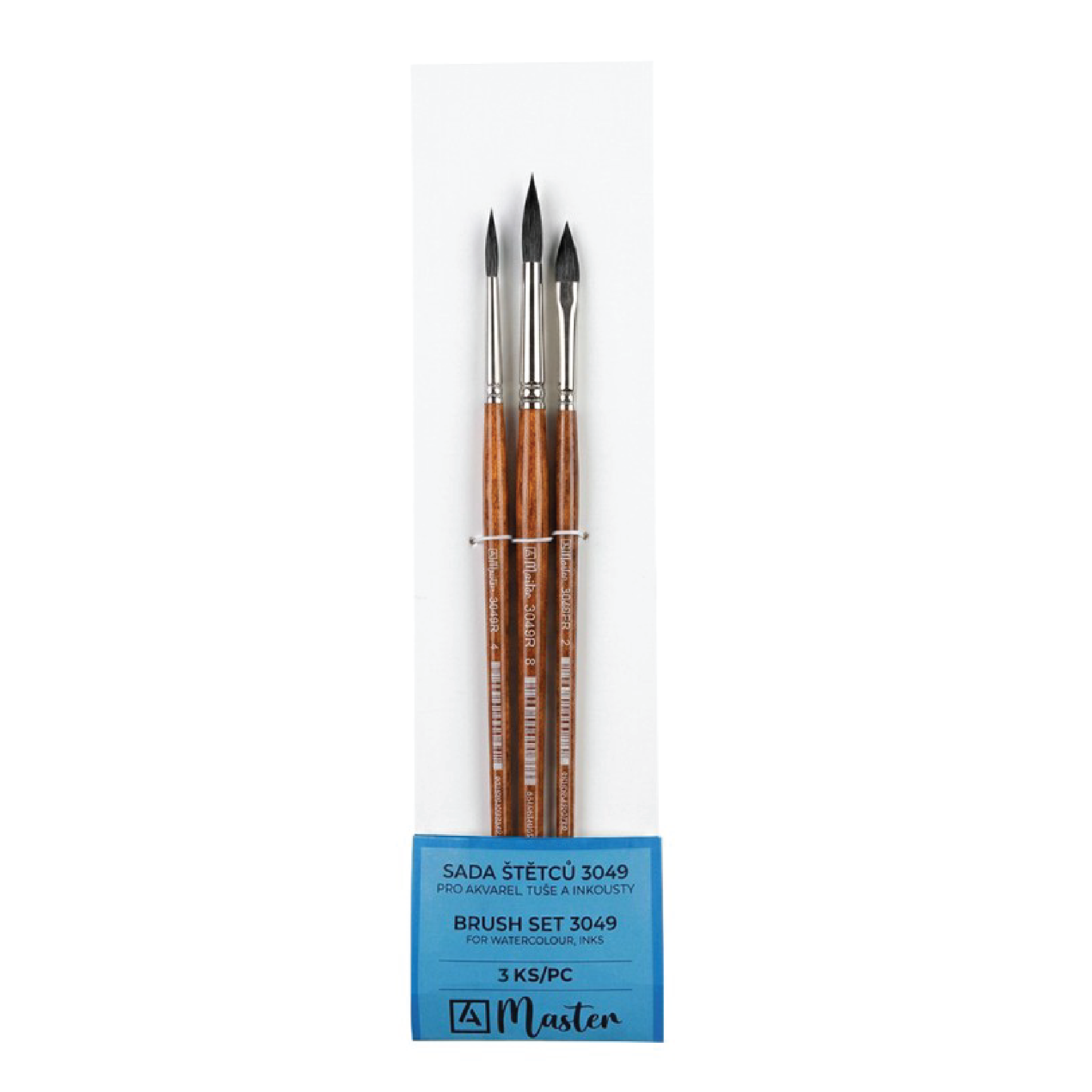 Set of watercolor brushes Master 3 pcs Artikon Master - Set of watercolor brushes Master 3 pcs - Image 1